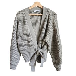 Zara Gray Wrap Sweater